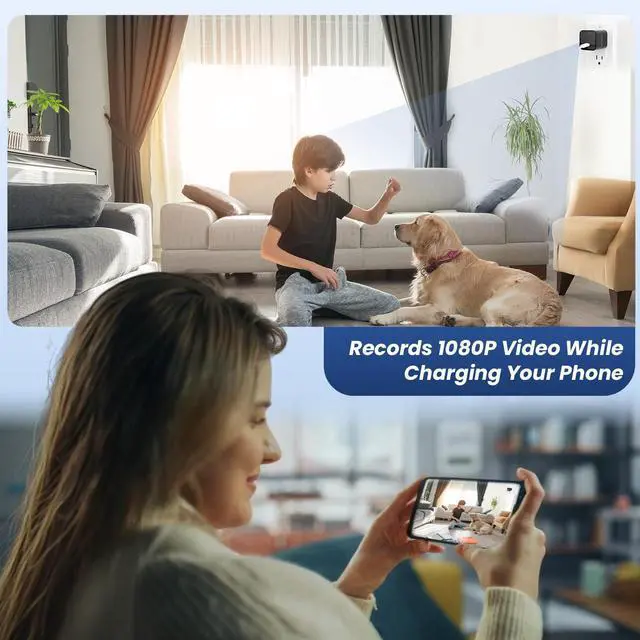 Alt view image 9 of 12 - Hidden Camera 1080P WiFi USB Charger Camera Spy Cam - Nanny Cam with Night Vision & Motion Detection, Wireless Small Indoor Security Camera for Home/Baby/Pet/Nanny with App Live Feed