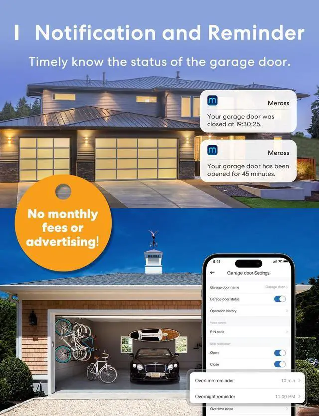 Alt view image 13 of 14 - Smart Garage Door Opener Remote, Compatible with Apple HomeKit, Amazon Alexa, Google Assistant, SmartThings, Multiple Notification Modes, No Hub Needed,White