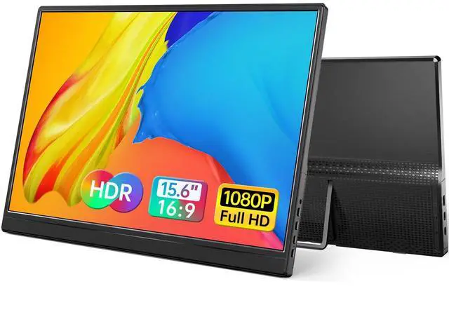 Alt view image 8 of 14 - Portable Monitor 15.6 Inch 1080P USB-C HDMI Ultra-Slim Travel Monitor with Kickstand, for Laptop, PC, Mac Phone, PS, Xbox, Swich IPS Ultra-Thin Zero Frame Gaming