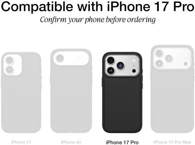 Alt view image 8 of 12 - iPhone 17 Pro Commuter Series Case - Black - Thin & Protective iPhone Case