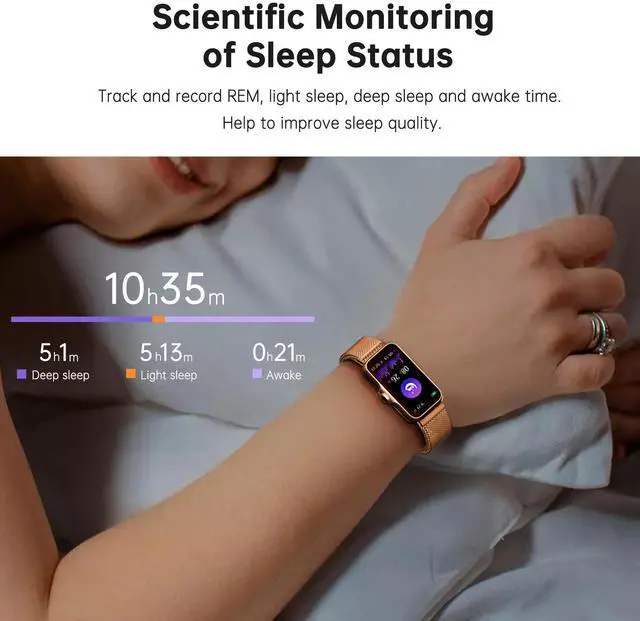 Alt view image 11 of 12 - Health Fitness Tracker, Smart Watch with 24/7 Heart Rate and Blood Oxygen Monitor, Sleep Tracker with IP68 Waterproof, Activity Tracker Pedometer Step Counter for Women Men (Rose Gold)