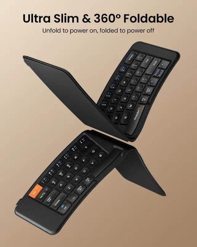 Alt view image 11 of 14 - Ergonomic Foldable Keyboard, XK03 Split Folding Travel Bluetooth Keyboard, Ultra Slim, Portable for iPad, iPhone, Tablet, Laptop, PC