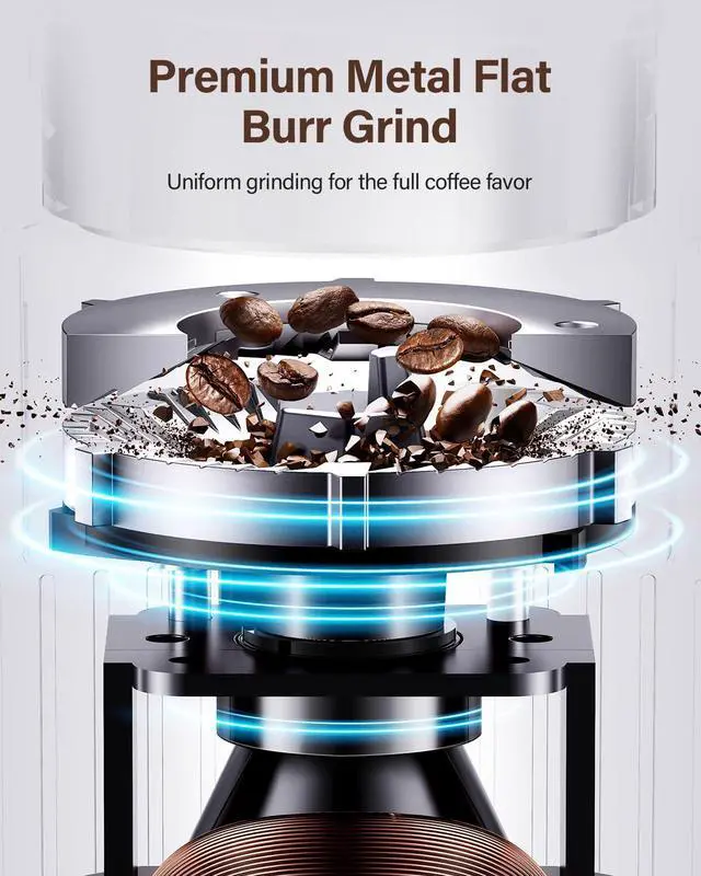 Alt view image 10 of 12 - Burr Coffee Grinder Electric with 32 Grinding Sizes 3.0,Coffee Bean Grinder with 40 Seconds Adjustable Electronic Timer, Coffee Grinders for Home Use with Chamber Cleaning Button,Black