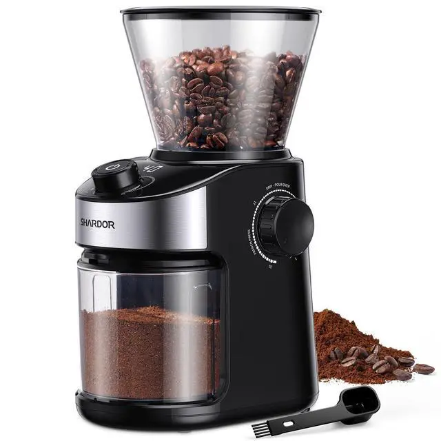 Alt view image 8 of 12 - Burr Coffee Grinder Electric with 32 Grinding Sizes 3.0,Coffee Bean Grinder with 40 Seconds Adjustable Electronic Timer, Coffee Grinders for Home Use with Chamber Cleaning Button,Black