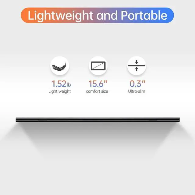 Alt view image 8 of 14 - 15.6inch Portable Monitor,1080P USB-C HDMI Second External Monitor for Laptop,PC,Mac Phone,PS,Xbox,Swich,IPS Ultra-Thin Zero Frame Gaming Display/Premium Smart Cover