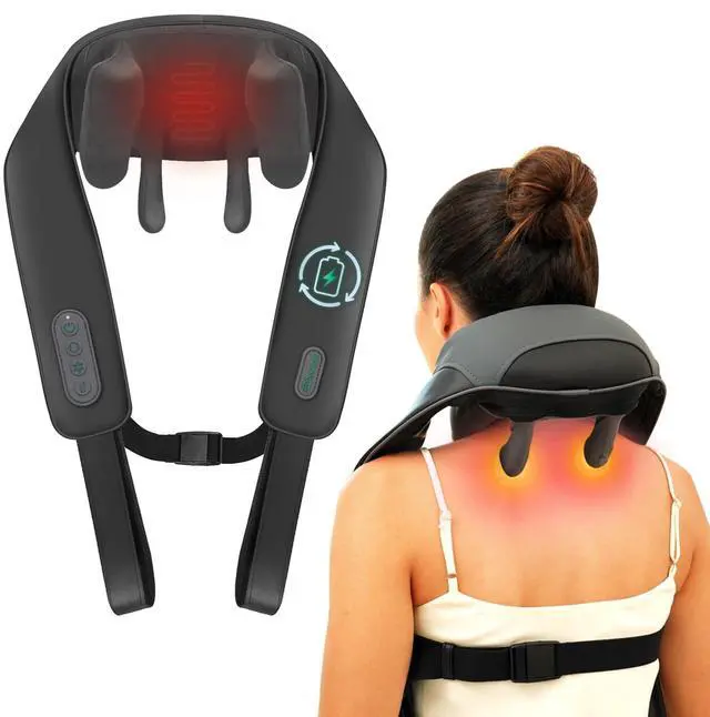 Alt view image 8 of 12 - Cordless Neck Massager with Heat for Pain Relief Deep Tissue, 4D Kneading, Mothers Day Gifts, Rechargeable Shiatsu Back Neck Massager for Neck, Shoulders Back