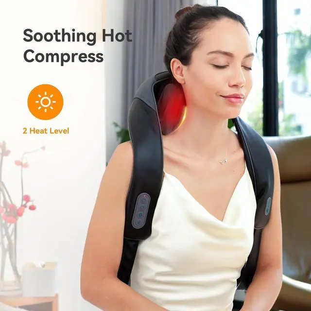 Alt view image 9 of 12 - Cordless Neck Massager with Heat for Pain Relief Deep Tissue, 4D Kneading, Mothers Day Gifts, Rechargeable Shiatsu Back Neck Massager for Neck, Shoulders Back