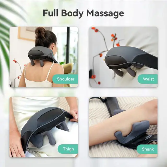 Alt view image 12 of 12 - Cordless Neck Massager with Heat for Pain Relief Deep Tissue, 4D Kneading, Mothers Day Gifts, Rechargeable Shiatsu Back Neck Massager for Neck, Shoulders Back