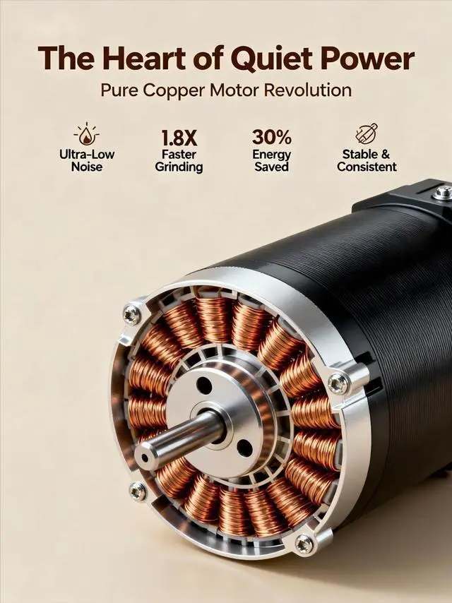 Alt view image 11 of 12 - Portable Electric Burr Coffee Grinder - Grind While Charging - Visual Bean Hopper - 38 External Grind Settings - 1.8X Faster Grinding - 2000 mAh Battery for Travel, Camping - Matte Black