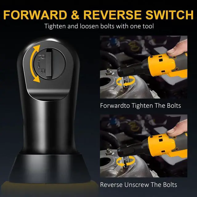 Alt view image 11 of 14 - Cordless Ratchet Wrench for Dewalt 20V Battery, 3/8" Electric Ratchet Set 45 Ft-lbs (60 N.m), Variable Speed control, 580RPM Power, 8 Sockets (9/10/11/12/13/14/15/17mm) - No Battery