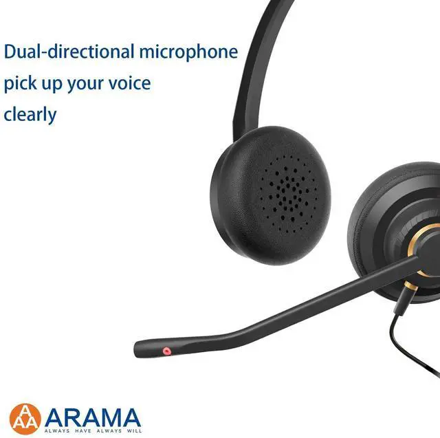 Alt view image 13 of 14 - USB Headset with Microphone for PC, Computer Headset with Microphone, Noise Cancelling Adjustable Volume Control Lightweight, for Laptop Business Skype UC Webinar Call Center Office