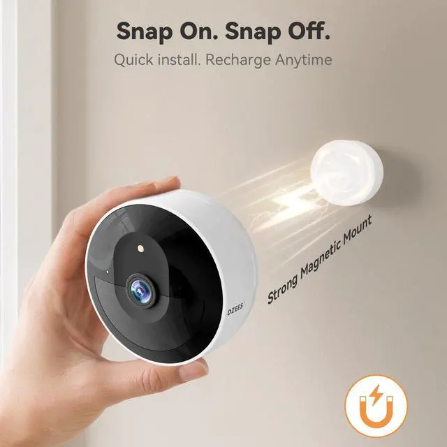 Alt view image 9 of 14 - Magnetic Security Cameras Wireless Outdoor,2K AI Cameras for Home Security, Battery Powered, 1Min Install, 2-Way Audio,IR Color Night Vision, Cloud & SD Card Storage, Outside Indoor Surveillance