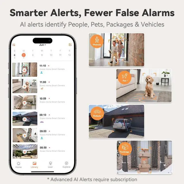 Alt view image 13 of 14 - Magnetic Security Cameras Wireless Outdoor,2K AI Cameras for Home Security, Battery Powered, 1Min Install, 2-Way Audio,IR Color Night Vision, Cloud & SD Card Storage, Outside Indoor Surveillance