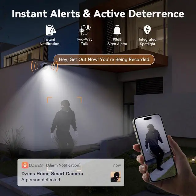 Alt view image 14 of 14 - Magnetic Security Cameras Wireless Outdoor,2K AI Cameras for Home Security, Battery Powered, 1Min Install, 2-Way Audio,IR Color Night Vision, Cloud & SD Card Storage, Outside Indoor Surveillance