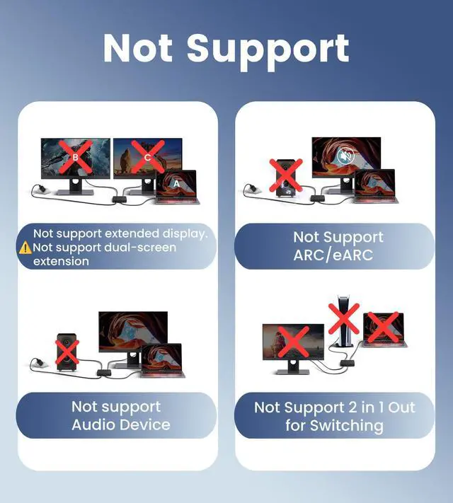 Alt view image 10 of 14 - HDMI Splitter 4K@60Hz, HDMI Splitter 1 in 2 Out-Not Extended Display(Only Mirror Screens), Support 3D Dol-by Vision Atmos HDMI2.0b, HDCP2.2, 18.5Gbps, Auto Downscaling, Full HD 1080P