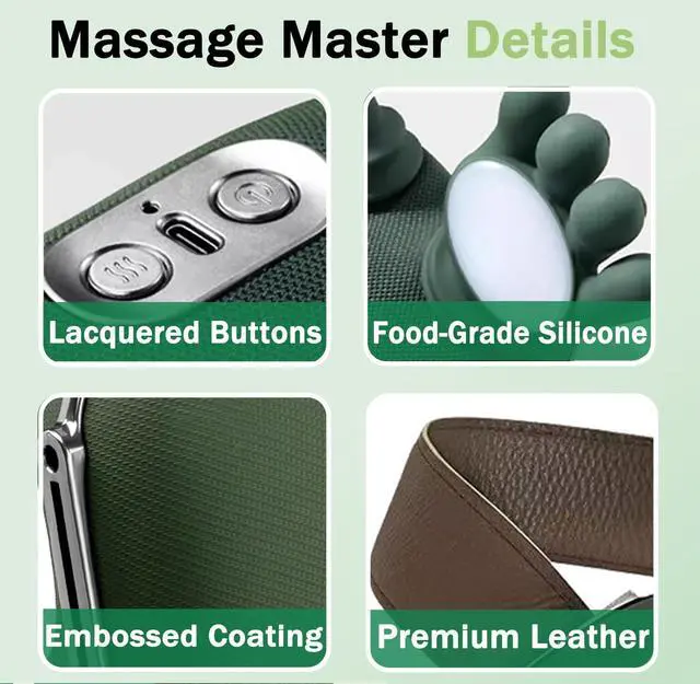 Alt view image 13 of 14 - Neck Massager with Heat, 2026 New Electric Shiatsu Neck and Back Massager, Deep Tissue with Heating and Traction Function, Rechargeable USB-C, Real Hands Massage for Back, Shoulder