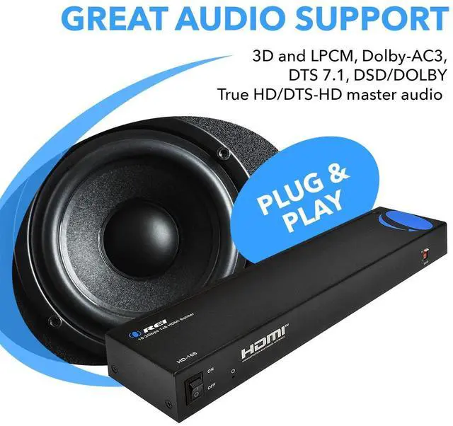 Alt view image 14 of 14 - HDMI Splitter 1 in 8 Out with Video Resolutions up to 4K@30hz, EDID Management, 10.2 Gbps Video Bandwidth & Plug and Play Installation