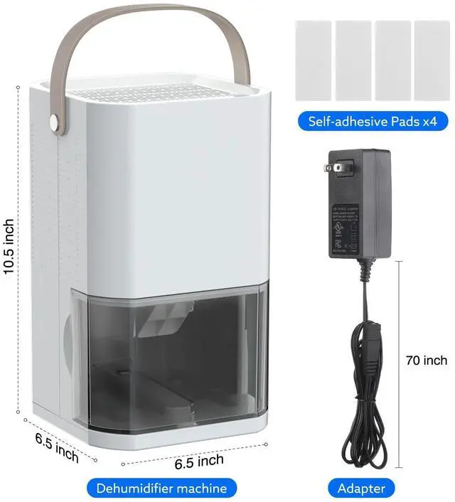Alt view image 14 of 14 - Dehumidifier Dual Core Compact Quiet for Home. Portable, Auto Shut OFF, 57OZ Water Tank. Delay-Off Timer and Ambient Light. Perfect for Small Bedroom Bathroom Basement RV Camper Closet