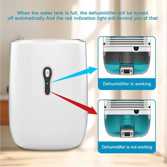 Alt view image 10 of 14 - Dehumidifier with Drain Hose. Small Portable Dehumidifier. Auto-OFF. Drain Hose for Continuous Drainage. Effective for Small Bathroom Pantry Closet Basement Wardrobe Gun safe RV Trailer Camper