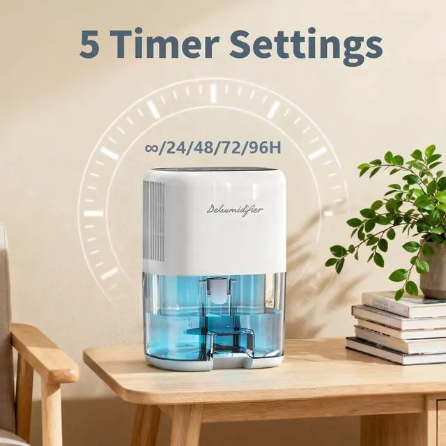 Alt view image 12 of 14 - Small Dehumidifier for Home 44OZ Quiet with Auto Off & Defrost 5 Timers 3 modes 10 Color Lights 3 Brightness 260 Sq.ft Portable Dehumidifiers for Basement Bedroom Bathroom RV Closet