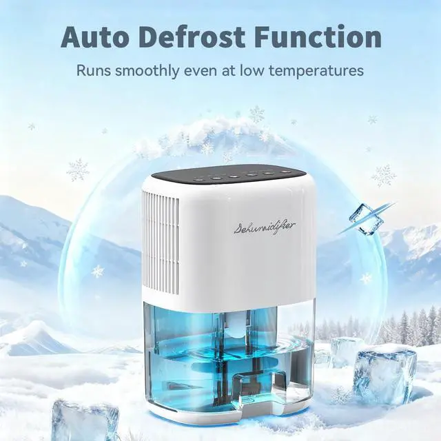 Alt view image 13 of 14 - Small Dehumidifier for Home 44OZ Quiet with Auto Off & Defrost 5 Timers 3 modes 10 Color Lights 3 Brightness 260 Sq.ft Portable Dehumidifiers for Basement Bedroom Bathroom RV Closet