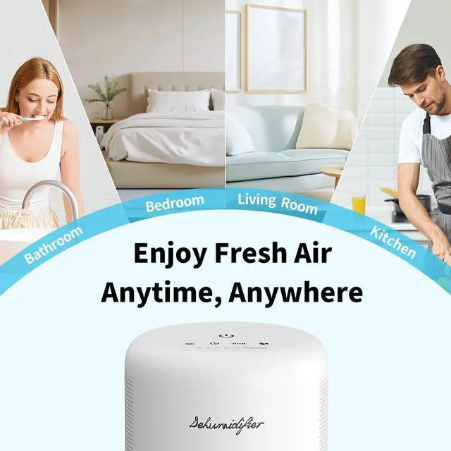 Alt view image 14 of 14 - Dehumidifier for Home Small Quiet Dehumidifiers for 44OZ Water Tank Auto Defrost and Shutoff 10 Colors Light 4 Timer Options 3 Modes Portable Dehumidifiers for Bedroom Bathroom Closet RV