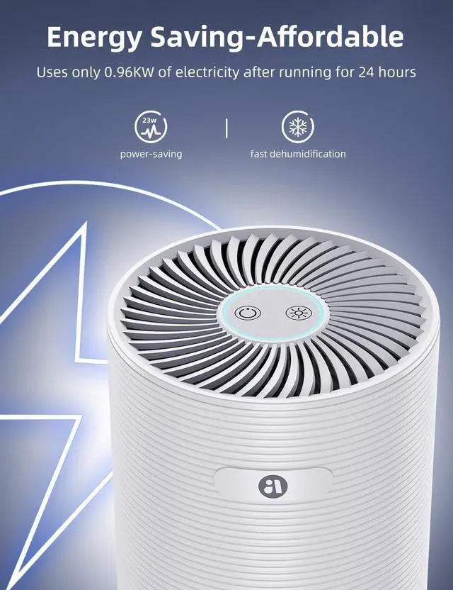 Alt view image 10 of 12 - Dehumidifiers for Home, 25oz Dehumidifier for Bedroom with Auto-off, Ultra Quiet Energy Saving for Bathroom Closet Wardrobe Office RV (285sq.ft)
