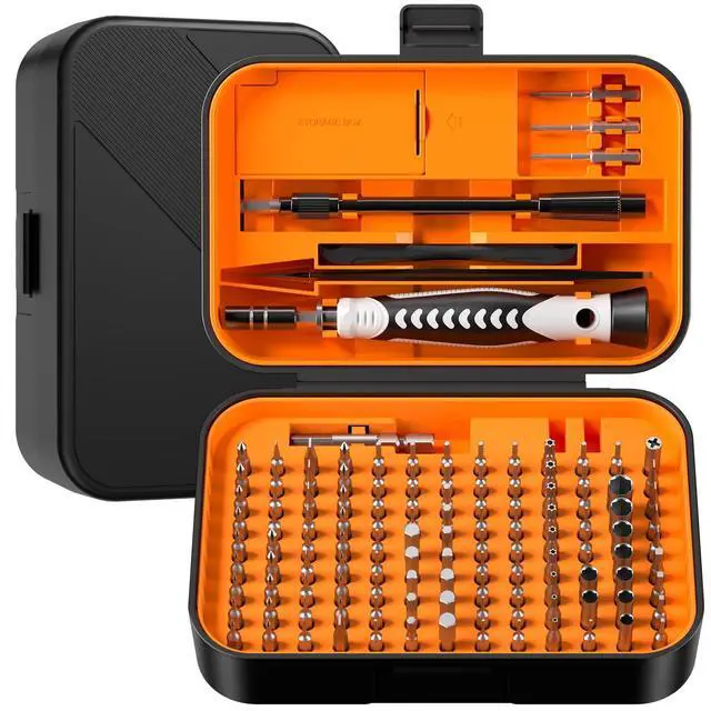 Alt view image 8 of 14 - Precision Screwdriver Set, 130 in 1 with 120 bits Repair Tool Kit, Magnetic Screwdriver Set with mini built-in box for Electronics iPhone Jewelers Game Console (130-IN-Orange)