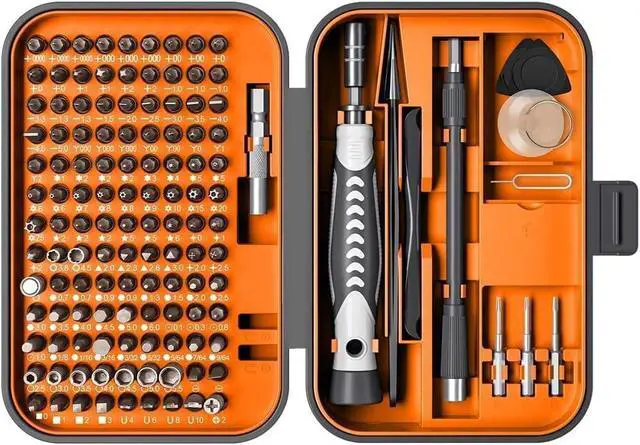 Alt view image 10 of 14 - Precision Screwdriver Set, 130 in 1 with 120 bits Repair Tool Kit, Magnetic Screwdriver Set with mini built-in box for Electronics iPhone Jewelers Game Console (130-IN-Orange)