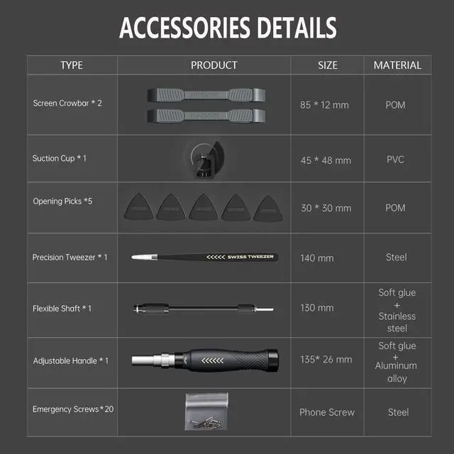 Alt view image 12 of 12 - Precision Screwdriver Set, Laptop Screwdriver Kit, 164 in 1 Professional Computer Screwdriver Repair Kit with T6 Torx Bit for MacBook, iPhone, Watch, Camera, Eyeglass, Xbox, DIY