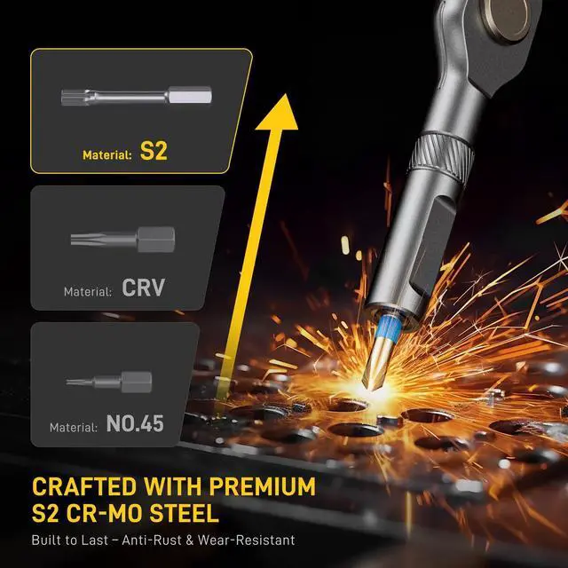 Alt view image 9 of 14 - 74 in 1 Magnetic Screwdriver Set, Ratchet Screwdriver, Multi Bit Screwdriver Set with Detachable Handle, RepairTool Kit for Furniture, Precision Electronics, Bicycle, DIY, Computer