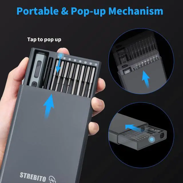 Alt view image 13 of 14 - Mini Electric Screwdriver Set, 70 in 1 Small Electric Screwdriver - 64 S2 Preicison Bits, 5 Torque Settings, 4 LED Lights, Mini Power Screwdriver Repair Tool Kit for PC Electronic (Upgraded)