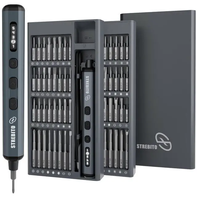 Alt view image 8 of 14 - Mini Electric Screwdriver Set, 70 in 1 Small Electric Screwdriver - 64 S2 Preicison Bits, 5 Torque Settings, 4 LED Lights, Mini Power Screwdriver Repair Tool Kit for PC Electronic (Upgraded)