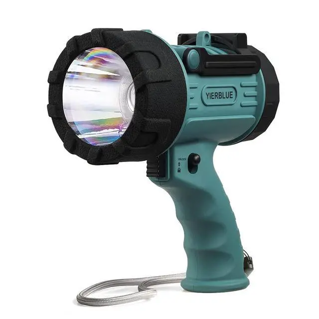 Alt view image 8 of 14 - Rechargeable Spotlight, Super Bright 1000,000 High Lumen LED IP67 Waterproof Handheld Spotlight Long Lasting Large Flashlight Searchlight with Detachable Red Light Filter