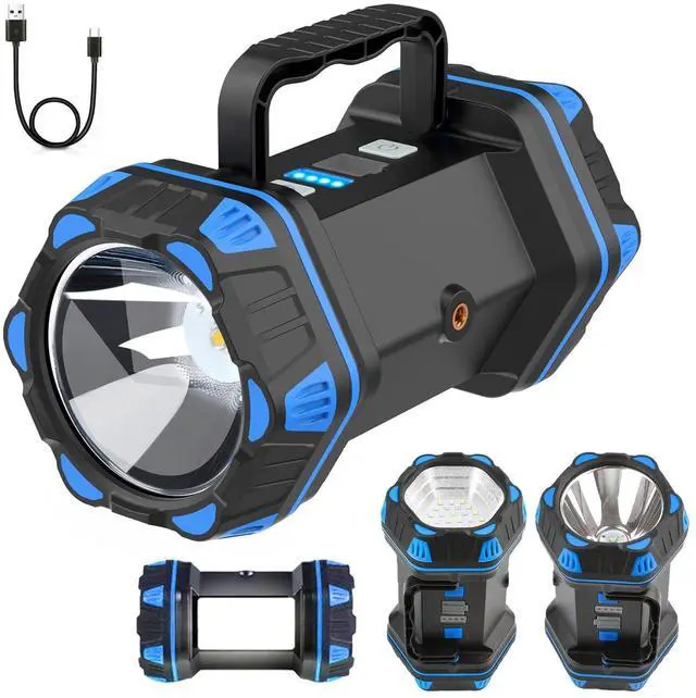 Alt view image 8 of 14 - Led Camping Lantern Rechargeable, Camping Flashlight 1500LM, 8 Light Modes, Camping Lights 4800 Capacity, Portable Bright Flash Light for Emergencies, Power Outages, Hurricane, Hiking (Blue 1PACK).