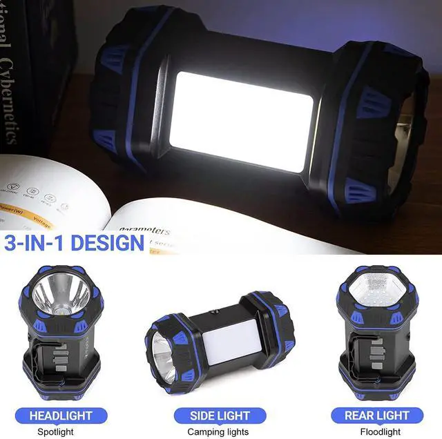 Alt view image 10 of 14 - Led Camping Lantern Rechargeable, Camping Flashlight 1500LM, 8 Light Modes, Camping Lights 4800 Capacity, Portable Bright Flash Light for Emergencies, Power Outages, Hurricane, Hiking (Blue 1PACK).
