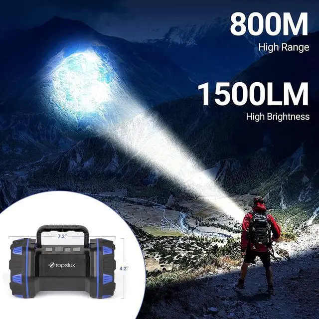 Alt view image 9 of 14 - Led Camping Lantern Rechargeable, Camping Flashlight 1500LM, 8 Light Modes, Camping Lights 4800 Capacity, Portable Bright Flash Light for Emergencies, Power Outages, Hurricane, Hiking (Blue 1PACK).