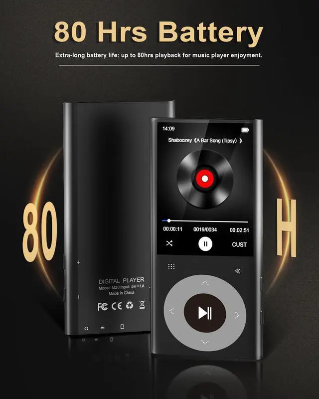 Alt view image 12 of 14 - 64GB MP3 Player with Bluetooth 2.4" Screen Hi-Fi Lossless Sound Bluetooth MP3 Player Built-in Speaker & FM Radio,Voice Recorder, MP3 Music Player Support 128GB SD Card for Running,Travel (Black)