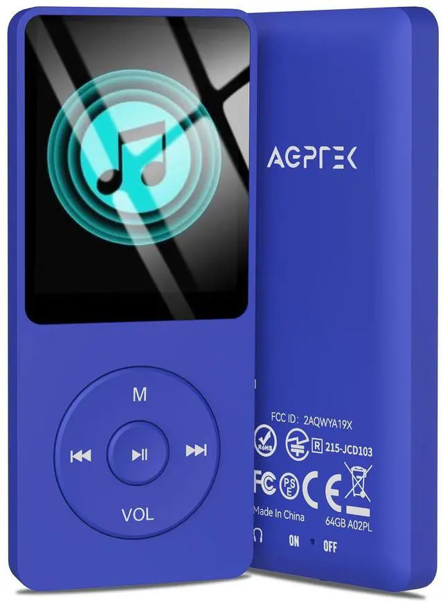 Alt view image 8 of 14 - A02PL 64GB MP3 Player, 70 Hours Playback Lossless Sound Music Player, Supports up to 128GB(Deep Blue)