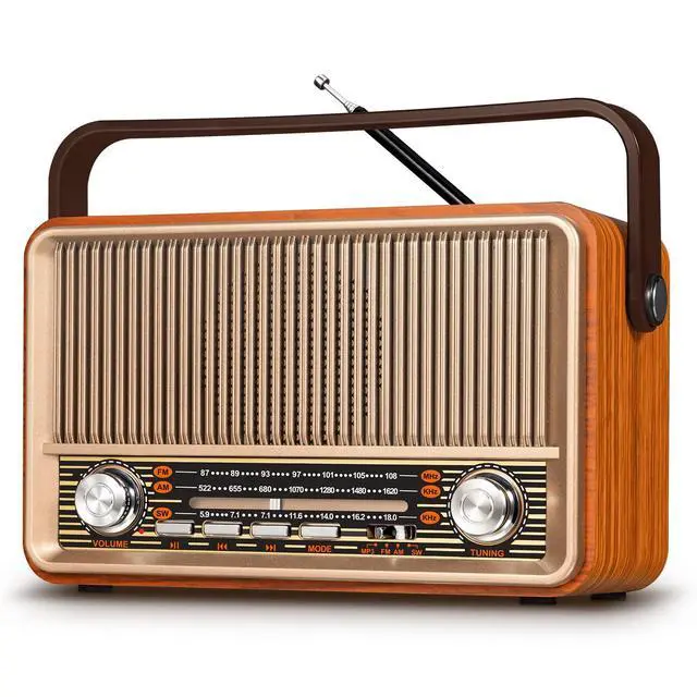 Alt view image 7 of 12 - J-120 Radio Portable AM FM, Gift for Dad and Mom,Plug in Wall or Rechargeable Battery Powered Transistor Radio for Home Outdoor Emergency Use,Retro Vintage Bluetooth Speaker