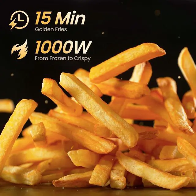 Alt view image 7 of 10 - 2.1Qt Small Air Fryer - Compact Digital Mini Airfryer with 7-in-1 Presets, 98% Less Oil, Adjustable Temperature & Timer, Shake Reminder, Nonstick, BPA-Free, Dishwasher Safe, Fast & Crispy Cooking