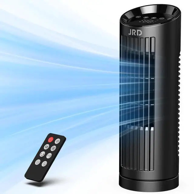 Alt view image 12 of 14 - 13'' Tower Fan for Bedroom, Quiet Cooling Desk Fan with Remote, 80° Oscillating, 3 Speed, 4 Mode, 12h Timer, Digital Touch Screen, Portable, Safe Bladeless Table Fan for Home Desktop Office