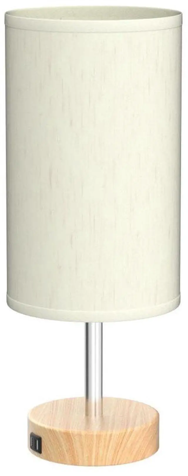 Alt view image 14 of 14 - Bedside Lamps with USB Port - Touch Control Table Lamp for Bedroom Wood 3 Way Dimmable Nightstand Lamp Set of 2 with Round Flaxen Fabric Shade for Living Room, Dorm, Home Office (2 Pack)