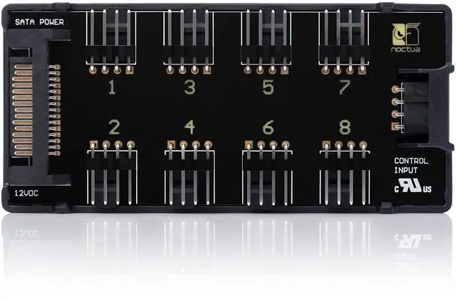 Alt view image 8 of 14 - NA-FH1, 8 Channel Fan Hub for up to Eight 12V or 5V Based 4-pin PWM or 3-pin Fans (Black)