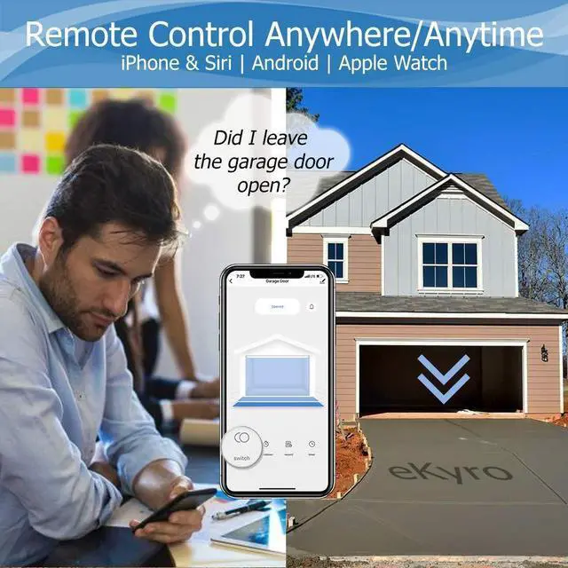 Alt view image 10 of 14 - Smart Garage Door Opener - Universal WiFi Remote Controller Compatible with Alexa, Google Home, iPhone, Siri, Android, Door Left Open Alert, Door Security Systems, Updated Model