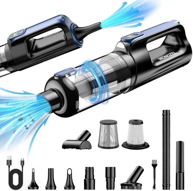 Alt view image 8 of 14 - Car Vacuum Portable Cordless, 18000Pa 2 in 1 Vacuum Cleaner&Air Duster, 130W Brushless Motor Handheld Vacuum Cordless with 7800mAh Battery, LED Light, Multi-Nozzles for Car, Home, Office, Pet