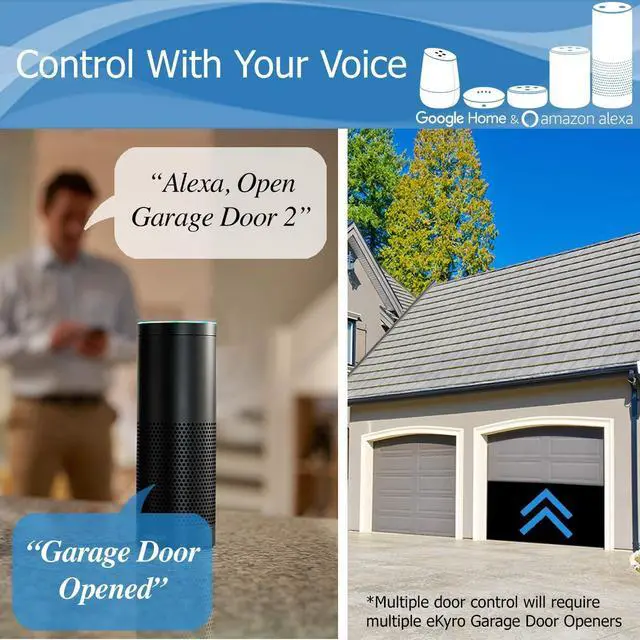Alt view image 9 of 14 - Smart Garage Door Opener - Universal WiFi Remote Controller Compatible with Alexa, Google Home, iPhone, Siri, Android, Door Left Open Alert, Door Security Systems, Updated Model