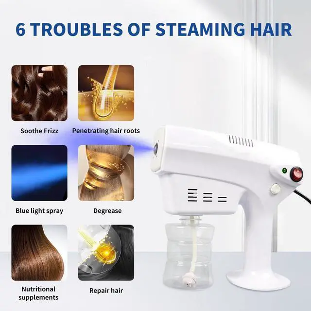 Alt view image 9 of 12 - Portable Nano Steam Gun Hair Care Sprayer Micro Mist Machine Spray Gun Facial Steamer
