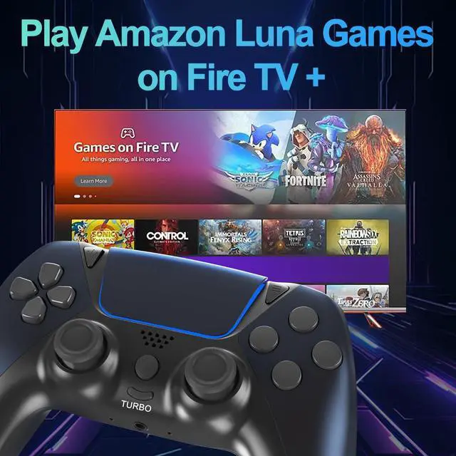 Alt view image 11 of 14 - Upgraded for Luna Controller with Back Paddles,Turbo,Wireless Fire TV Game Controllers for PC,GeForce NOW,Firestick,Replacement for Luna Gamepad with ALPS Joystick,No Drift Stick, Blue