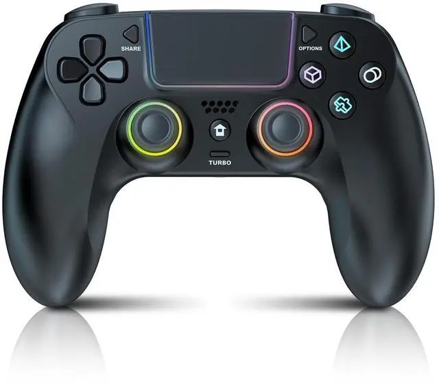Alt view image 8 of 14 - LED Wireless Controller for PS5 with Hall Effect Joystick and Trigger,4 Macron Boutton Extended Grip Controller Compatible with PS5 Pro/Slim, Dual Vibration, Remap/Turbo Function